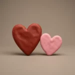Deux coeurs, un grand et un petit, l'un contre l'autre.